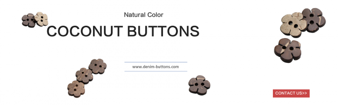 botões naturais do coco da cor